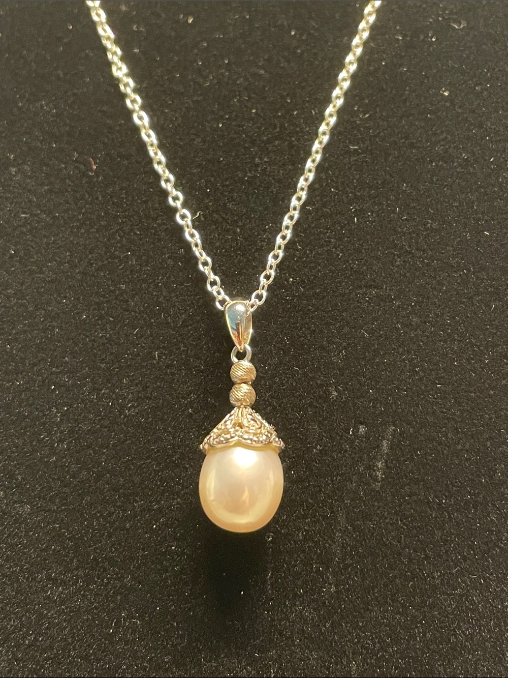 Classic Cream Pearl Drop Necklace with Gold-Tone Cap